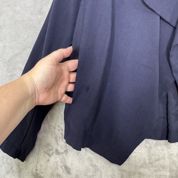 Zara Basic Collection Jacket Womens Medium Waterfall Open Front Pockets Draped B - Picture 3 of 9